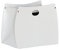 LIMAC Design VANDA Zeitungsständer modern aus Leder, Zeitschriftensammler, Originaler Zeitungskorb, Bücherkorb, für Zuhause, Büro, Hotel, Hergestellt in Italien. (Weiß)