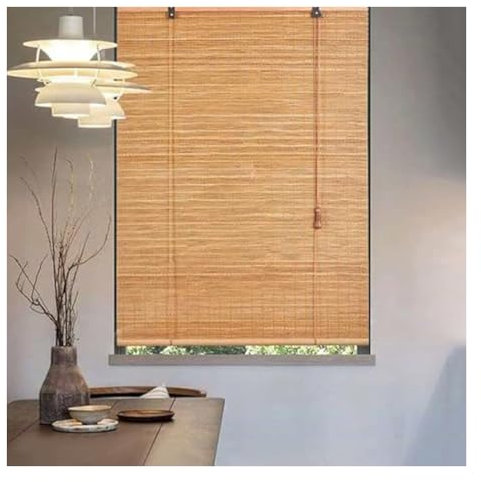 YYLDPFDC Store Enrouleur Bambou percage,Rideau Bambou Exterieur,Store à Rouleau en Bois,Protection Solaire et Brise-Vue,Store Fenetre Occultant,pour Balcon/Jardin,Largeur x Hauteur 50x120cm