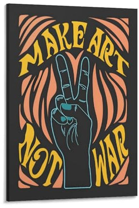 Kunstdrucke, Poster Peace And Love Make Art Not War Gesture, Heimdekoration, Bild, Leinwand, Gemälde, Poster, 60 x 90 cm, 2 Stück