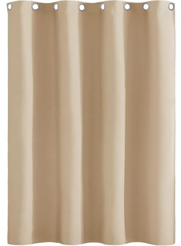 Tende con Anelli 1 Pezzi, 140 x 115 cm Tende Soggiorno Moderne Termiche Tende per Interni Oscuranti Morbide, Poliestere Antirumore per Porta Finestra, Color Crema