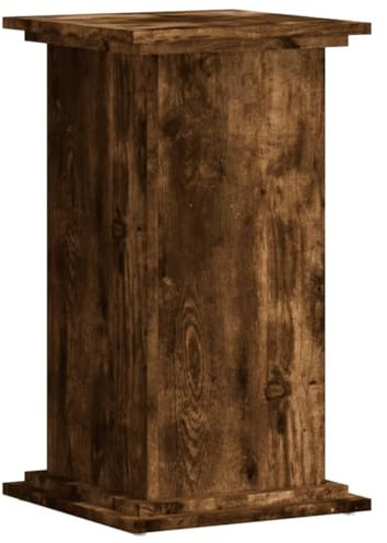 vidaXL Plant Stand Pot Holder - Smoked Oak Engineered Wood - Flowerpot Stand 33x33x60 cm - Large Surface - Stable & Durable - Hollow Design