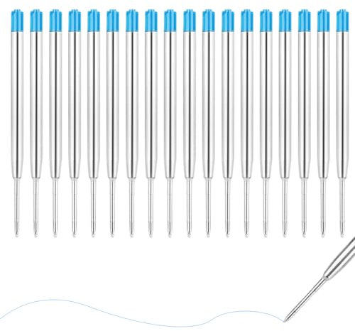 EYVRPAU 18 x Kugelschreiberminen Großraumminen Metall Kugelschreiber Ersatzminen G2-Format Kompatible Set (1,0mm Strichstärke M) (Blau)