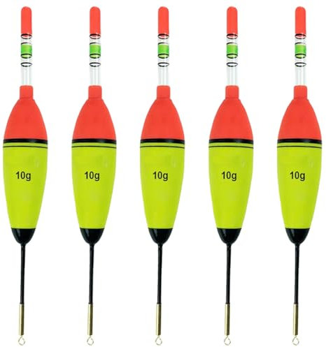 XPEX 5 Stück Posen Set, Angeln Schwimmt,10G Angeln Bobber Float, Leuchtend Angeln Schwimmt Posen Set, Angelposen Und Bobbern, Angelposen Nacht-Angeln, Angelposen Für Crappie, Hecht, Barsch, Karpfen