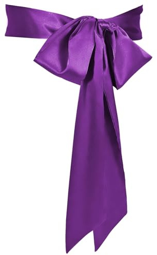 VONMELLI Cintura Donna Da Sposa Matrimonio Cinture in Raso Elegante per Abito Da Sera, Lunga in Vita per Occasioni Speciali 9.5 CM Larghezza