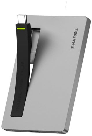 sharge Disk Plus SSD Enclosure M.2 NVMe, World's Thinnest 0.24 Enclosure 10Gbps USB C 3.2 Gen2, 4TB (2230/2242/2280 SSDs) for MacBook, iPhone 16 Steam Deck (SSD not included)