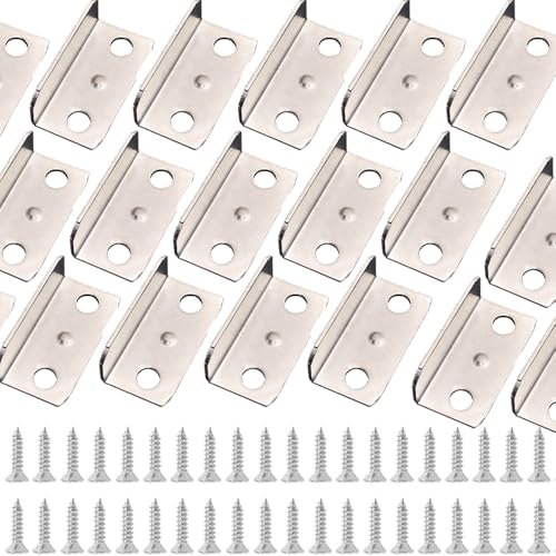 20 Pcs Angled Drawer Lock Strike Plate, Drawer L Shaped Lock Strike Plate, Hardware Fastener for Drawers, Closets, Kitchen Cabinets