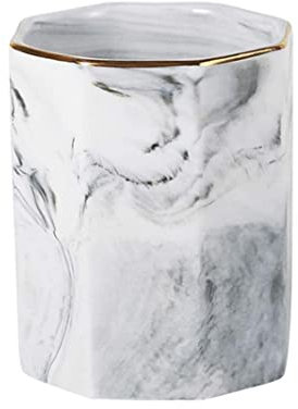 Makeup Brush Holder Ceramic Marble Pencil Cup Pot Desk Pen Organiser Ceramic Marble Pen Stationery Organiser Stand Desk Organiser