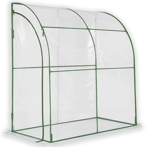 ESTO Serra da Balcone da Giardino, Corpo in Policarbonato e Telo in PVC Trasparente, Adatto per Colture Invernali, Copertura per Piante e Fiori (a Parete)