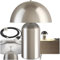 tectake® Tischlampe Vintage Pilzform, Pilzlampe Dekolampe, Tischleuchte, Leselampe, Nachtlicht, Lampe Wohnzimmer, Table Lamp, kleine Lampe, Tischlampe retro, kabellos- Nickel matt