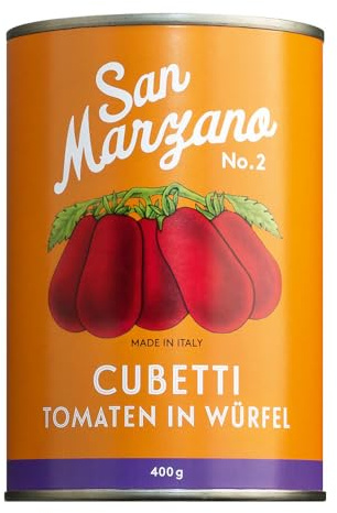 Viani | Italienische gewürfelte Tomaten San Marzano No. 2 Cubetti | | feine Fruchtigkeit und Süße | 400g Dose