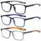 Fsread 3 Pack Lesebrille für Herren Sportlicher Stil Blaulichtblockierende Quadratische Rahmen Leichte Bequeme Lesehilfe +1.0
