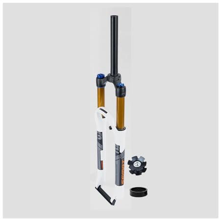 BSFHQS Mountainbikes Federgabel 26/27.5/29 Zoll Federweg 120mm Fahrrad Luftgabel 1-1/8 Gerade Vorderradgabel 9 * 100mm QR Scheibenbremse(White,29)