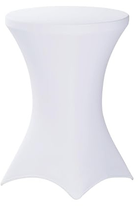 SUKAIKEQA Dehnbare, elastische Tischdecken Größen - Modernes, minimalistisches Design Perfekt für Bars, runde Tische, Hochzeiten, Partys - Elegantes Ambiente (1, Weiß, 80 * 85cm)