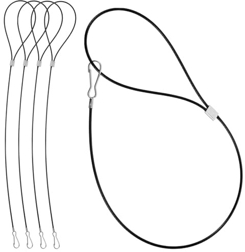 Gatuida 5 pièces Câble de Tirage pour Loquet de Portail Acier Inoxydable Corde Réglable Résistante pour Portails et Sécurité Jardin et Clôture Extérieure