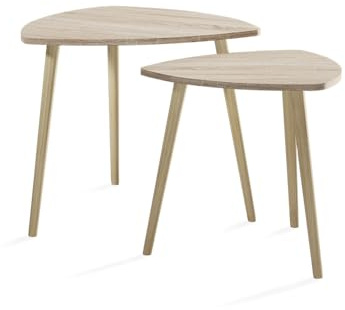 Vicco Couchtisch Twino, Sonoma, 48 x 45 cm | 2er Set, als Ablagefläche und Beistelltisch kombinierbar