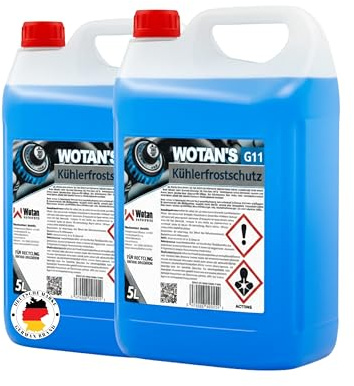 WWotan Solutions Wotan's 10L Kühlerfrostschutz G11 Gebrauchsfertig bis -35°C - Silikathaltiges Kühlmittel - Blau - Für Benzin & Diesel - Aluminiumverträglich (2x5L)