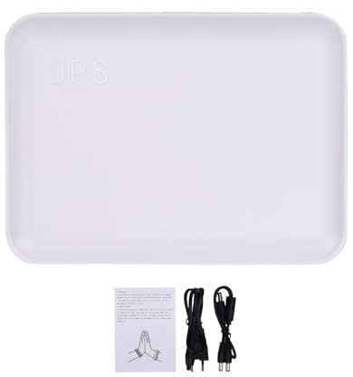OPPWONG Mini UPS Multiporta Alimentatore di Backup a Batteria 6000mAh con 5 Porte di Uscita USB DC per Router Modem Internet WiFi Home Office (Spina europea 220 V)