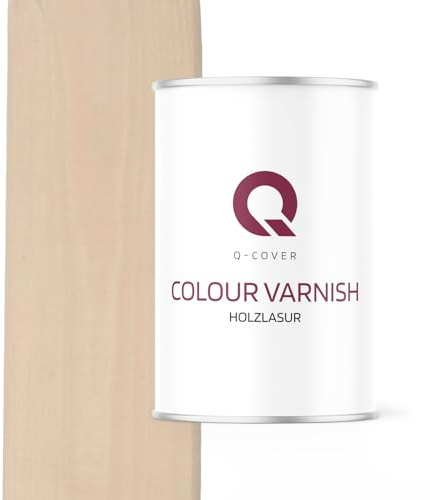 Q-COVER Vernice per legno beige chiaro H4164, 1 l, satinata, resina siliconata, per interni ed esterni, per tutti i tipi di legno, recinzione, terrazza