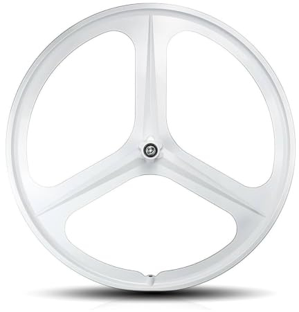700C Fixed Gear Fahrrad-Laufradsatz V-Bremse 100/120mm 3 Speichen Vorder- Und Hinterrad Magnesiumlegierungs-Laufräder Für Single Speed(Bianco,Front)