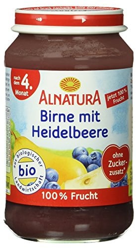 Alnatura Bio Birne mit Heidelbeere, nach dem 4. Monat, 190g