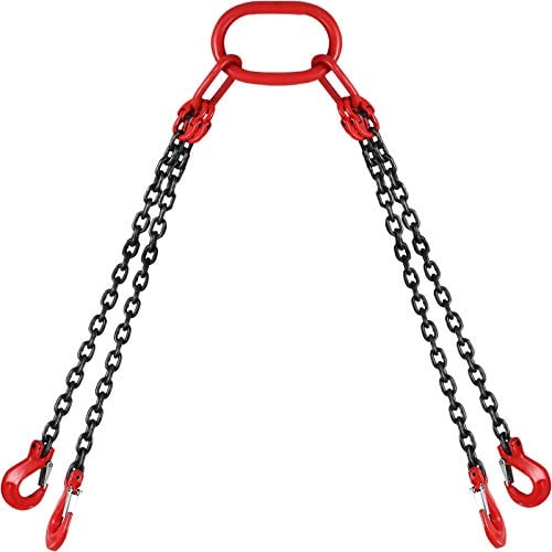 Happybuy 152 cm Kettenschlinge 5/16 Zoll x 5 Fuß Motorhebekette G80 legierter Stahl Motor Kettenzug Hebt 3 Tonnen mit 4 Beingreifhaken und Einsteller 1.5M 4 Strang 5FT