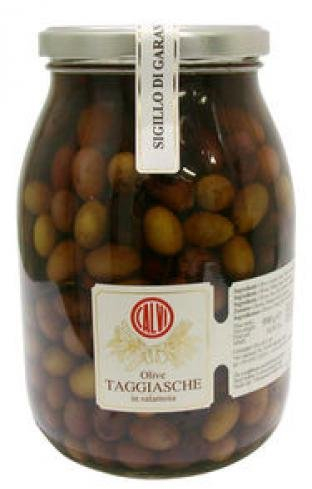 Calvi - Taggiasca Oliven in Salzlake, mit Stein, 360 g Glas, ideal in Salaten, auf einer Antipasti-Platte, als Zutat in Nudelsalaten oder als Topping auf Bruschetta