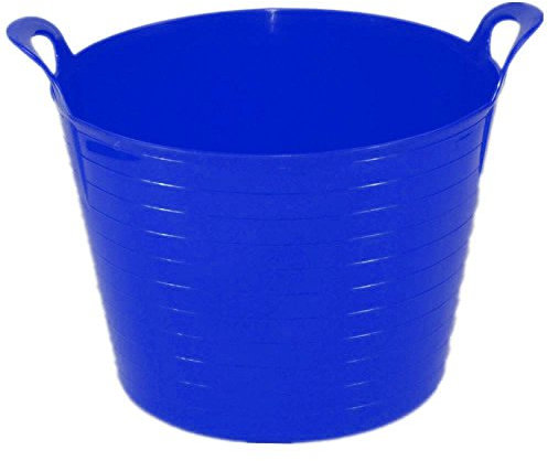 Easy Shopping Large Medium Small Flexi Tub Garden Home Flexible Colour Rubber Storage Container Bucket Polyethylene Flex Tub- MADE IN U.K. (Large 42 Liter, Blue)