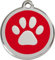 Red Dingo Hundemarke Pfote inklusive Gravur (L, rot)