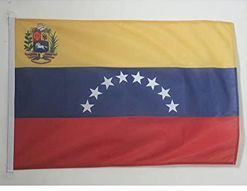 AZ FLAG Bandera Nautica de Venezuela 45x30 cm - Pabellón de Conveniencia Venezuelana 30 x 45 Cm, Bandera de Barco con anillas