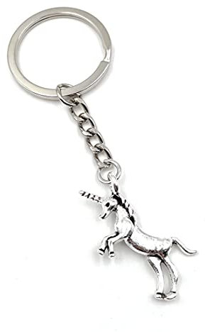 Onwomania - Cheval licorne sautant Porte-clés - porte-bonheur en métal idéal comme cadeau, par exemple pour le meilleur ami, le meilleur ami, maman - pour hommes, femmes et enfants