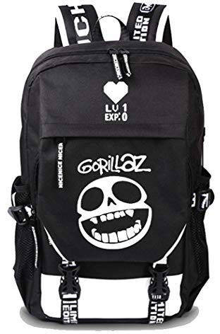 WANHONGYUE Undertale Spiel Cosplay Rucksack Schultasche Laptop Backpack mit USB-Ladeanschluss Schwarz / 1