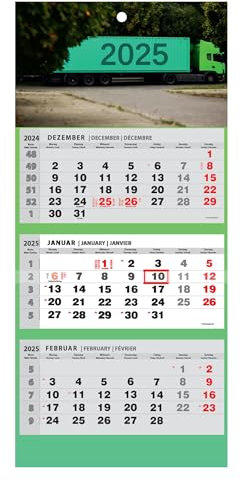 JAROGRAF Kalender 2026 Wandkalender 3-Monats-Kalender Wandplaner Dreimonatskalender (Tir)