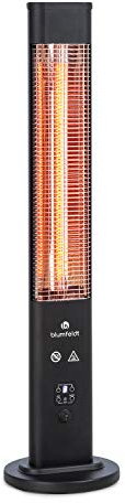blumfeldt Infrarotheizung, Heizstrahler für den Innenraum, Infrarotheizung Standgerät, Sicher Elektroheizung mit Kippschutz, Energieeffiziente Heizung mit IP65, Terrassen-Heizstrahler, 1200 Watt