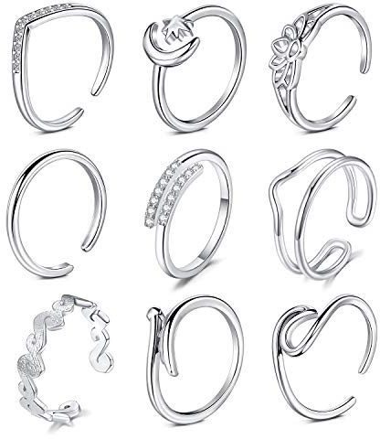 D.Bella Zehenringe für Frauen Verstellbare Zehenring Fußschmuck Offene Fingerring Gelenkring für Damen Mädchen Fußring Schmuck