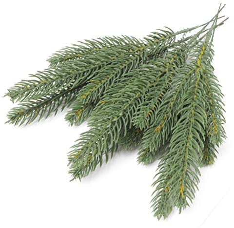 kuou 30 Pcs Artificial Tree Branches, Pine Needles Greenery Pine Picks Green Leaves Needle for DIY Garland Wreath Christmas Embellishing & Home Garden Decoration