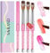 Saviland Lot de 3 pinceaux à ongles en acrylique – Taille 6/8/12 Pinceaux à ongles en acrylique pour application acrylique, pinceaux professionnels à poudre acrylique avec manche rose