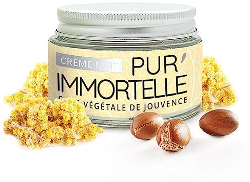 Nachtcreme für das Gesicht Pur'Immortelle Bio – Anti-Aging-Pflege – Immortelle, Hyaluronsäure, Argan, Nachtkerze – 99% natürlichen Ursprungs – hergestellt in Frankreich – 50 ml PROPOS'NATURE