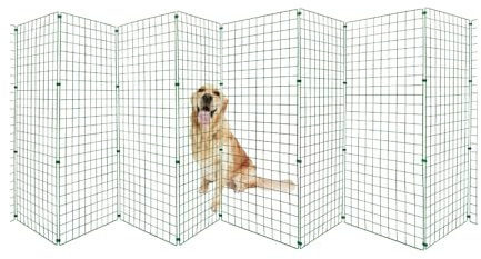 Conka Pets – Outdoor Dog Fence – Wire Garden Barrier for Dogs and Pets - 1.2M High Prevents Reaching In – 5cm x 5cm Mesh Stops Dogs from Jumping - Portable & Lightweight - Covers 5 Foot/1.5 Metre Gap