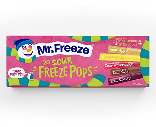 Mr Freeze Sour Ice Pops - Verschiedene Geschmacksrichtungen - Vegan Friendly Freeze Pops, 20 x 45 ml (8er-Pack)