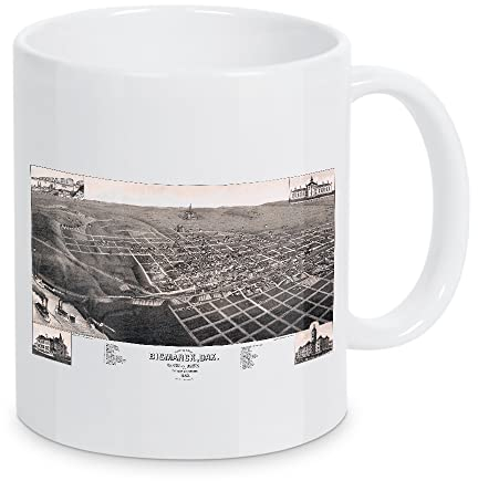artboxONE Tasse Map of Bismarck - North Dakota von Paul Rommer - Kaffeetasse Kartografie