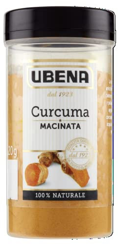 UBENA, Curcuma Macinata,Ideale per Piatti Orientali, Riso, Salse e Preparazioni a Base di Pollo, Linea Grandi Formati da 120 gr