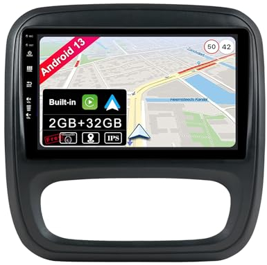 JOYX Android 12 IPS Autoradio Passt für Renault trafic 3 (2014-2021) / Opel Vivaro B (2014-2018) - Eingebautes CarPlay Android Auto - KOSTENLOS Kamera - 2G+32G - 9 Zoll 2 Din - DAB SWC WiFi Fast-Boot