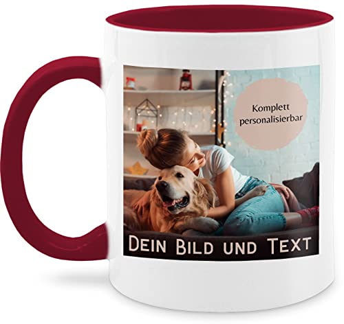 Tasse Tassen 325ml - eigenem - Foto Bild Geschenk I Dein Bild und Text - 325 ml - Bordeauxrot - fototasse customized mug with photo selbst drucken fotos kaffeebecher bildtasse freundschaftstasse