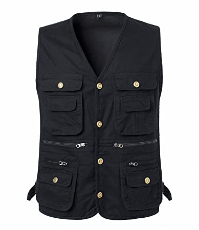 Btmpmcs Herren Outdoor Weste Vielen Taschen Anglerweste Ärmellose Jacke | Leichte Baumwolle Freizeitweste Sommer Atmungsaktiv Sport Multifunktionsweste für Camping, Angeln, Jagd, Fotografie, Wandern