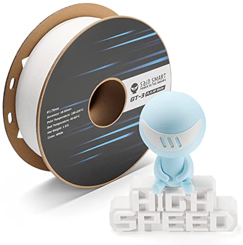 SainSmart GT-3 Mattes PLA Filament 1,75mm, bis zu 500mm/s, Schneller Druck, Hochwertiges 3D-Drucker Filament, 1 KG Spule, Maßgenauigkeit +/- 0,02mm, Weiß