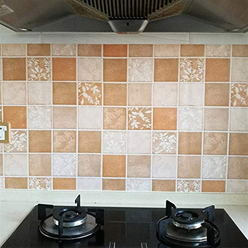 Wall Paper Furniture Renovation Sticker Kitchen Cabinet Wardrobe Decoration Wallpaper Bathroom Waterproof Cupboard Table Paint Wall Sticker (Color : Mosaic 06, Size : 5m x 40cm)