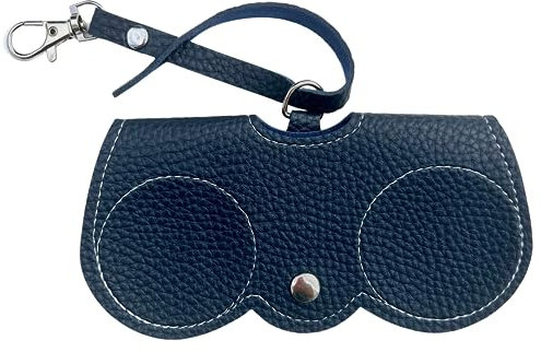 Nounex21 - Premium Sonnenbrillen Schutzetui, tragbares Brillenetui, modischer Sonnenbrillen-Halter, weiches PU-Leder, 12 Farben (Navy)