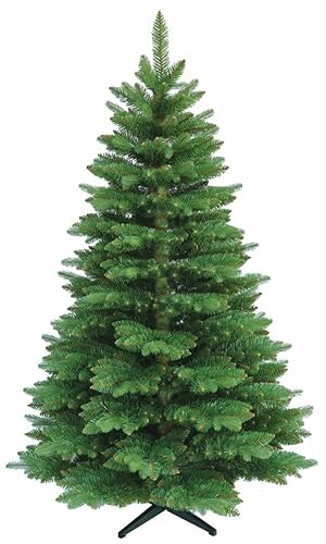 RS Trade 23012 Premium Tanne PE/PVC 150 cm Weihnachtsbaum künstlich (Ø ca. 94 cm) ca. 872 Spitzen und Schnellaufbau Klappsystem, Naturgetreue Spritzguss Elemente, Tannenbaum inkl. Christbaum Ständer