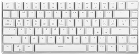 Yunseity 2.4G Wireless//Wired Mechanical Keyboard White, 82-Key 3 Modes RGB Backlit Keyboard, Rechargeable Battery for Windows, Andriod, (Linearer Aktionsschalter)