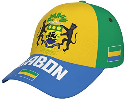 Casquette Baseball Drapeau Gabon Gabonais Cool Soccer Patriotique Casquette Anti UV Chapeau De Soleil Vintage Casquette De Baseball pour Sport Adulte Outdoor